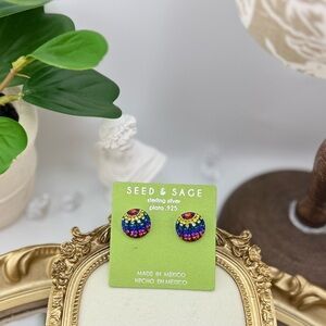 Seed & Sage Rainbow Crystal Stud Earrings – Sterling Silver 925